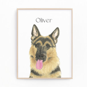 Personalized German Shepherd Art Photo Print