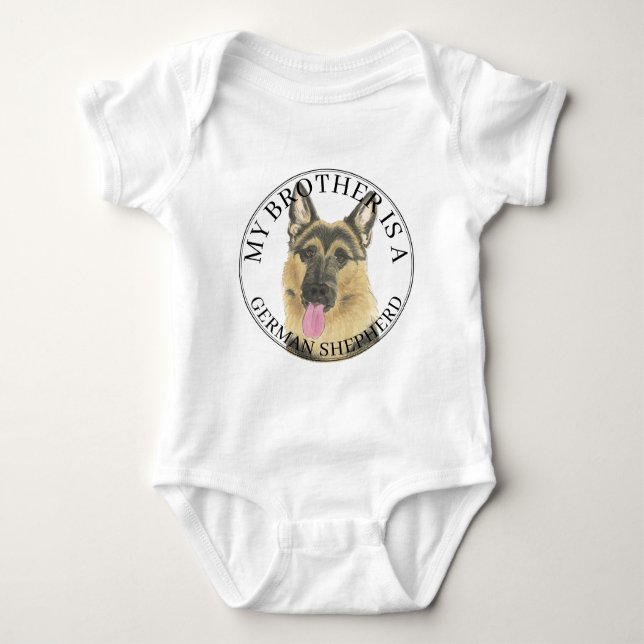 Personalized German Shepherd Baby Bodysuit (Front)