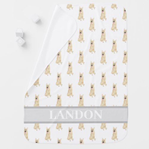 Personalized German Shepherd Black  Tan Baby Blanket