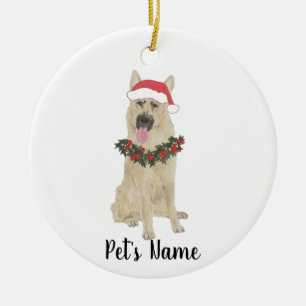 Personalized German Shepherd (Black & Tan) Ceramic Ornament