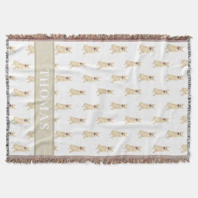 Personalized German Shepherd (Black & Tan)  Throw Blanket (Front)