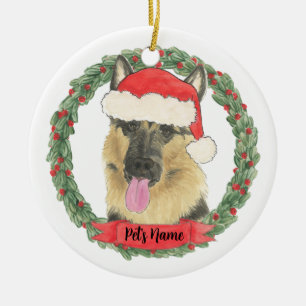 Personalized German Shepherd Ceramic Ornament