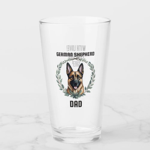 Personalized German Shepherd Dad Glass