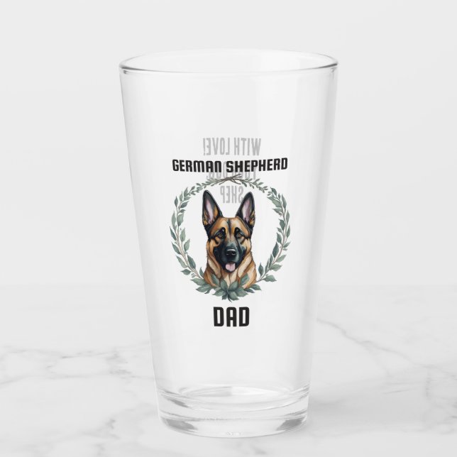 Personalized German Shepherd Dad Glass (Front)