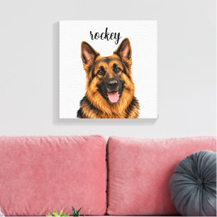 Personalized German Shepherd Dog Canvas Print