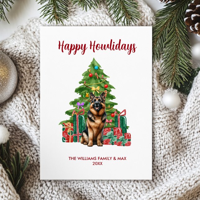 Personalized German Shepherd Dog Family Christmas Holiday Card (Creator Uploaded)