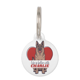 Personalized German Shepherd Dog Lover Custom Name Pet ID Tag