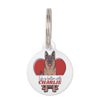 Personalized German Shepherd Dog Lover Custom Name Pet ID Tag