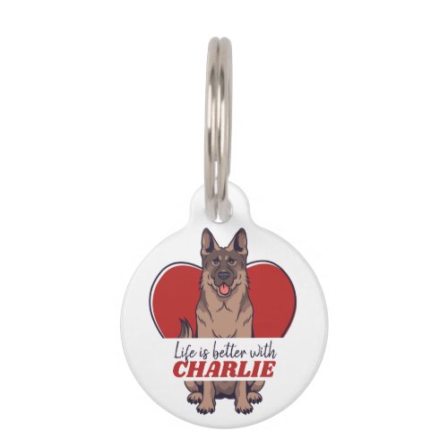 Personalized German Shepherd Dog Lover Custom Name Pet ID Tag