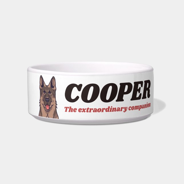 Personalized German Shepherd Dog Lover Custom Text Bowl (Front)
