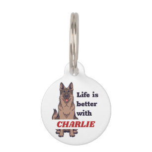 Personalized German Shepherd Dog Lover Custom Text Pet ID Tag