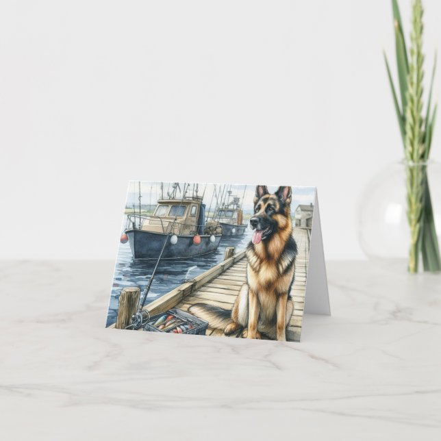 Personalized German Shepherd Dog Memorial Card (Front)