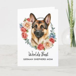 Personalized German Shepherd Dog Mom Mother's Day Holiday Card