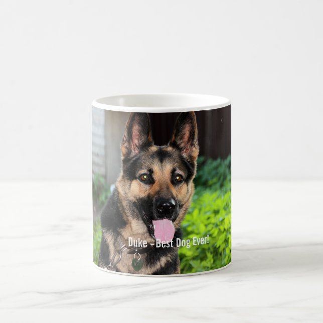 Personalized German Shepherd Dog Photo, Dog Name Coffee Mug (Center)