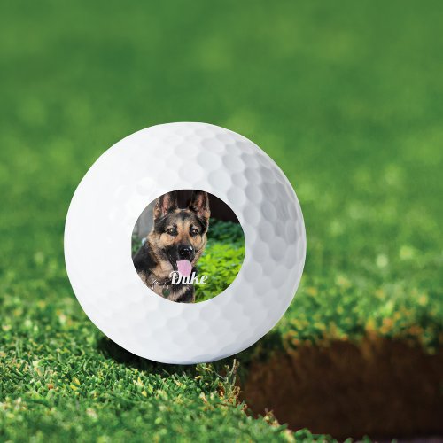 Personalized German Shepherd Dog Photo Dog Name Golf Balls