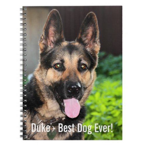 Personalized German Shepherd Dog Photo Dog Name Notebook