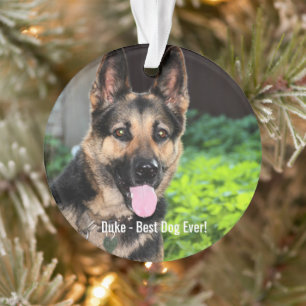 Personalized German Shepherd Dog Photo, Dog Name Ornament