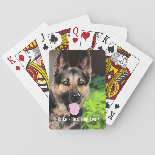 Personalized German Shepherd Dog Photo Dog Name Playing Cards