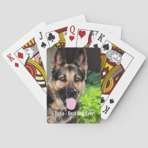 Personalized German Shepherd Dog Photo, Dog Name Poker Cards