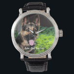 Personalized German Shepherd Dog Photo, Dog Name Watch<br><div class="desc">Personalize this keepsake with your uploaded German Shepherd's photo and their name (can also upload any photo and personalized with any text). Text reads "Best Dog Ever" or add your own text - We love "dog's name", dog's birthday or day of passing. Just click on "customize" to add your personalized...</div>
