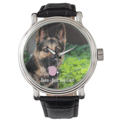 Personalized German Shepherd Dog Photo Dog Name Watch