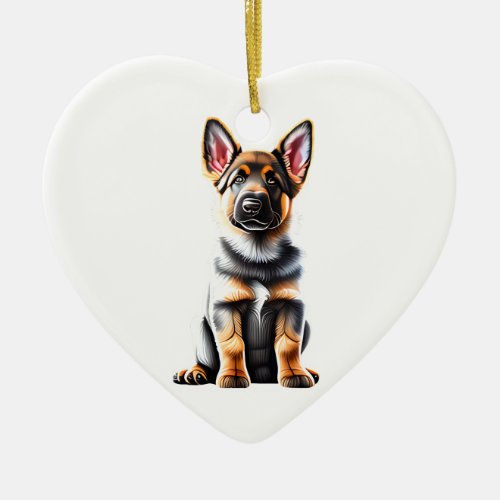 Personalized German Shepherd Dog Puppy Ceramic Ornament