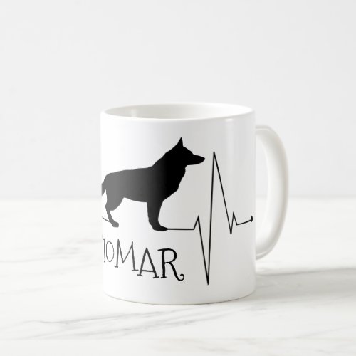 Personalized German Shepherd Love Dog Heart Beat Coffee Mug