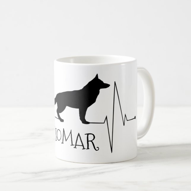 Personalized German Shepherd Love Dog Heart Beat Coffee Mug (Front Right)