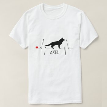 Personalized German Shepherd Love Dog Heart Beat T-shirt by Ricaso_Graphics at Zazzle