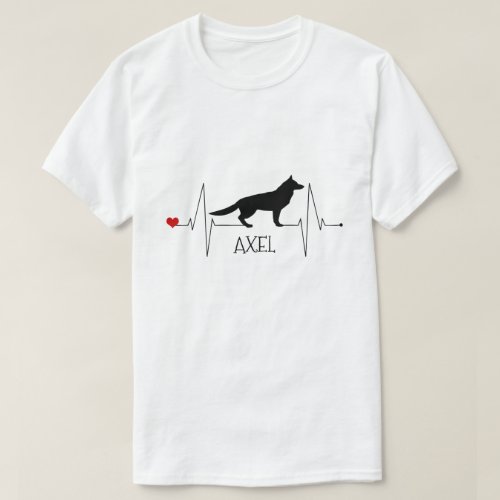 Personalized German Shepherd Love Dog Heart Beat T_Shirt