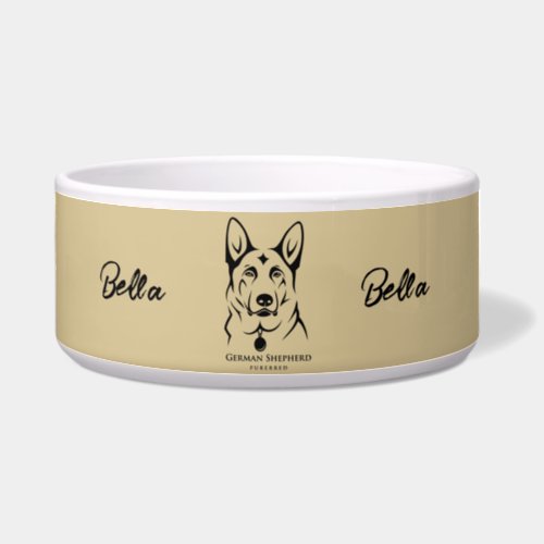 Personalized German Shepherd Pet Bowl