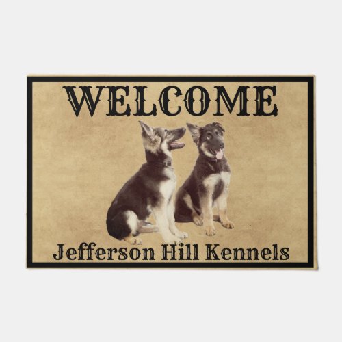 Personalized German Shepherd Puppies Doormat