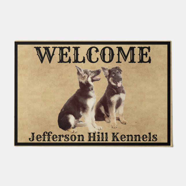 Personalized German Shepherd Puppies Doormat (Front)