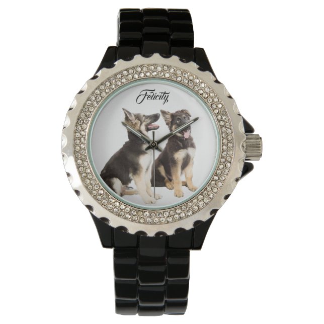 Personalized German Shepherd Puppies Watch (Front)