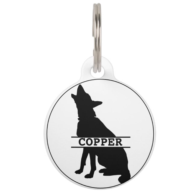 Personalized German Shepherd Round Pet Tag (Front)