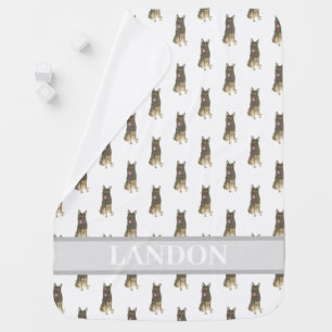 Personalized German Shepherd (Sable) Baby Blanket