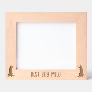 Personalized German Shepherd Silhouette Engraved P Frames