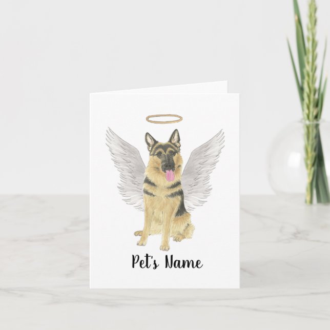 Personalized German Shepherd Sympathy Bereavement Card (Front)