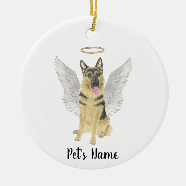 Personalized German Shepherd Sympathy Bereavement Ceramic Ornament (Front)