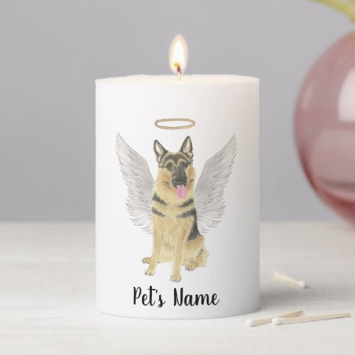 Personalized German Shepherd Sympathy Bereavement Pillar Candle