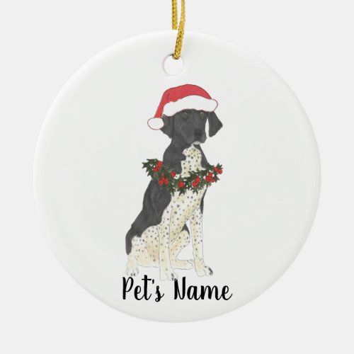 Personalized German Shorthaired Pointer Black Ceramic Ornament