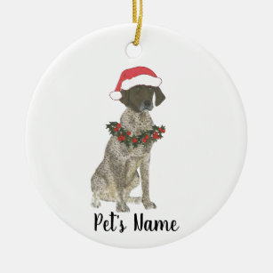 Personalized German Shorthaired Pointer (Liver) Ceramic Ornament
