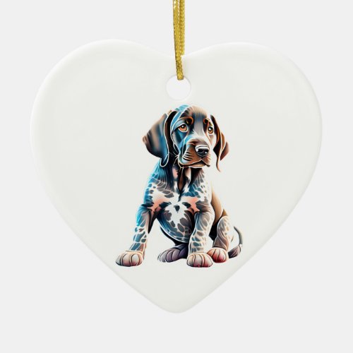 Personalized German Shorthaired Pointer Puppy Ceramic Ornament