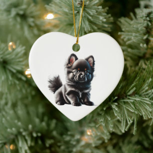 Personalized German Spitz Puppy Ceramic Ornament