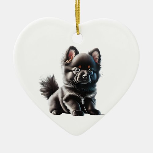 Personalized German Spitz Puppy Ceramic Ornament