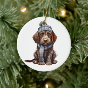 Personalized German Wirehaired Pointer Dog Ceramic Ornament