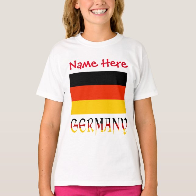 Personalized Germany Flag Heritage Girls' T-Shirt (Front)
