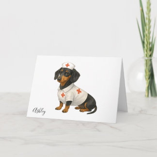 Personalized Get Well Soon Dachshund Dog Card