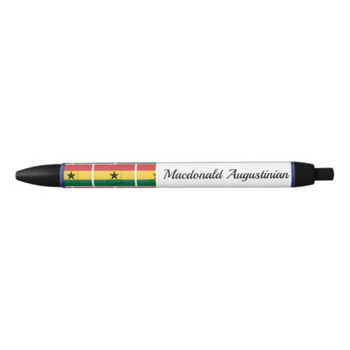 Personalized GHANA Flag Black Ink Pen