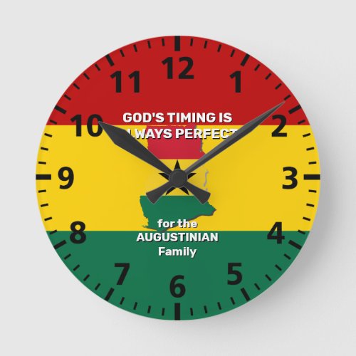 Personalized GHANA FLAG  Round Clock